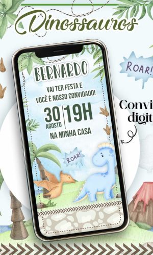 Convite Digital Dinossauro