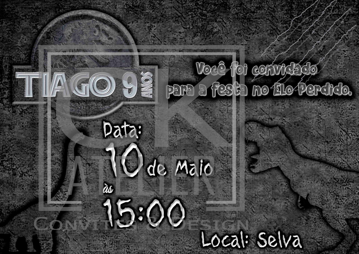 Convite Digital Dinossauro