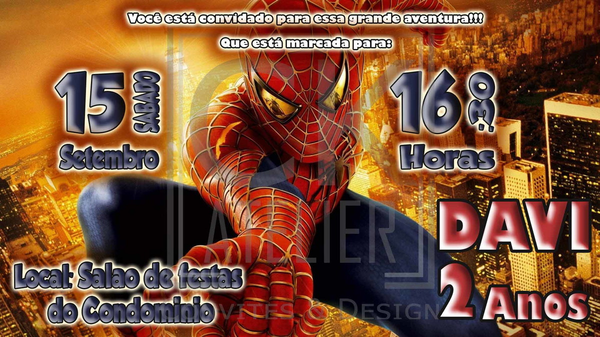Convite Digital Homem Aranha