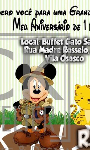 Convite Digital Mickey Safari