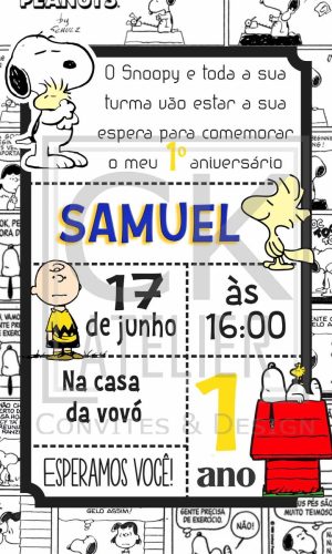 Convite Digital Snoopy