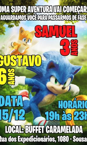 Convite Digital Sonic