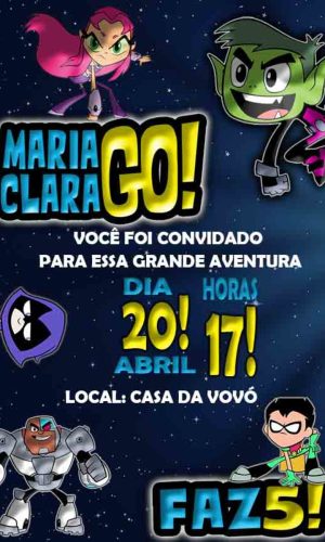Convite Digital Teen Titans