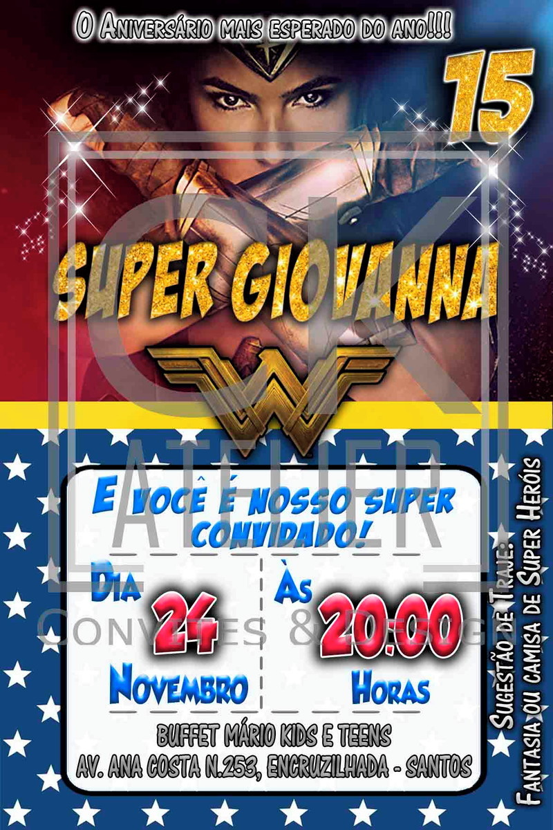 Convite Mulher Maravilha