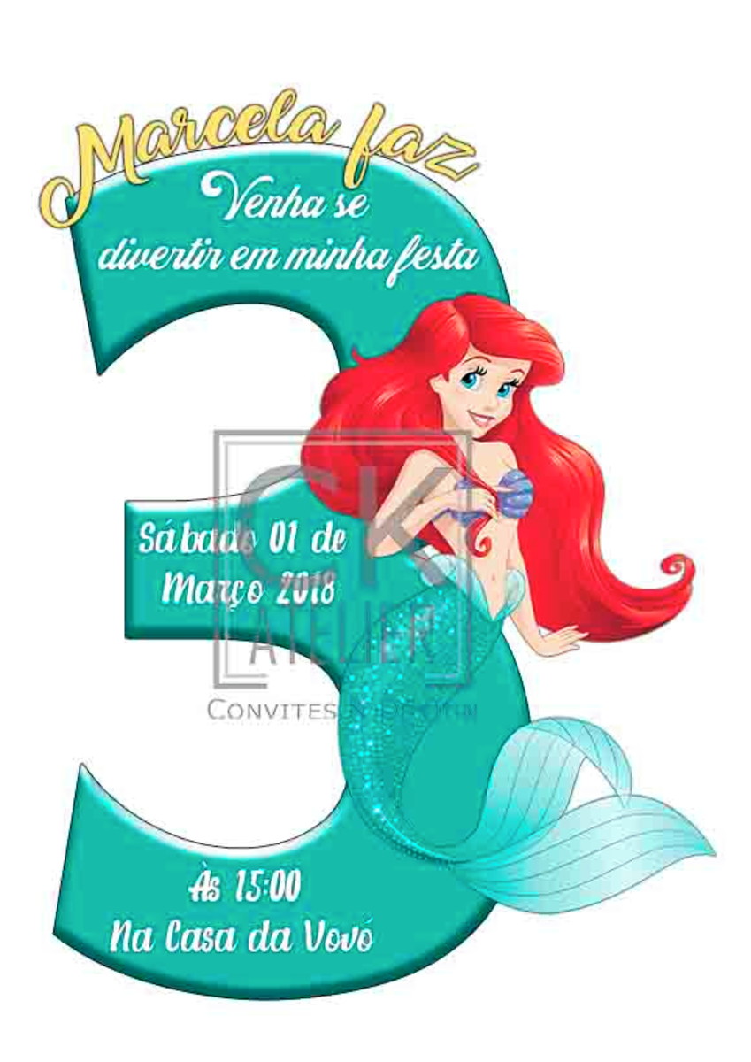 Convite Pequena Sereia