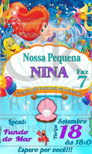 Convite Pequena Sereia