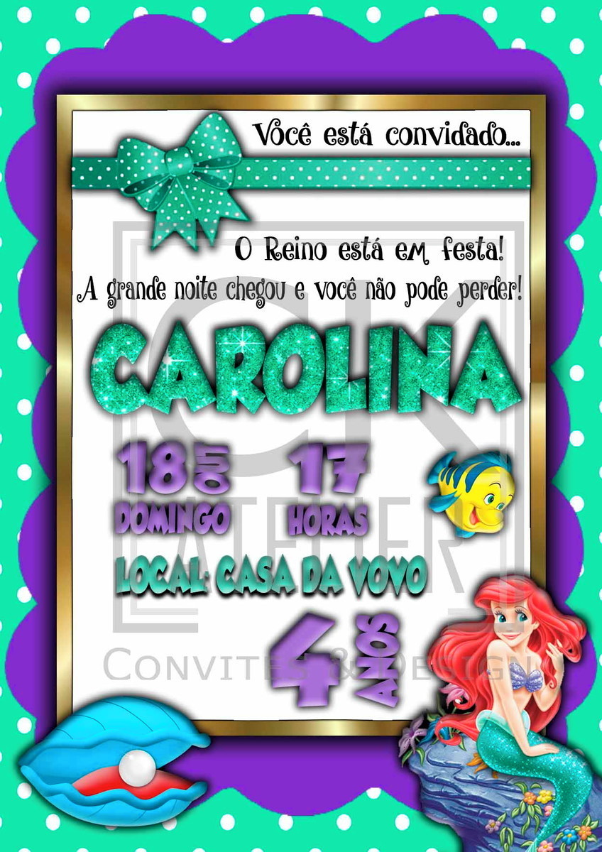 Convite Pequena Sereia