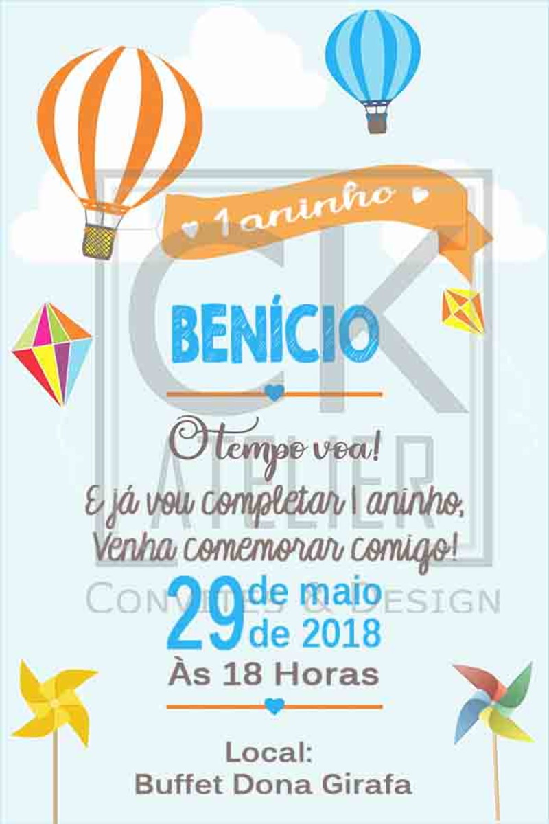 Convite Pipa balão