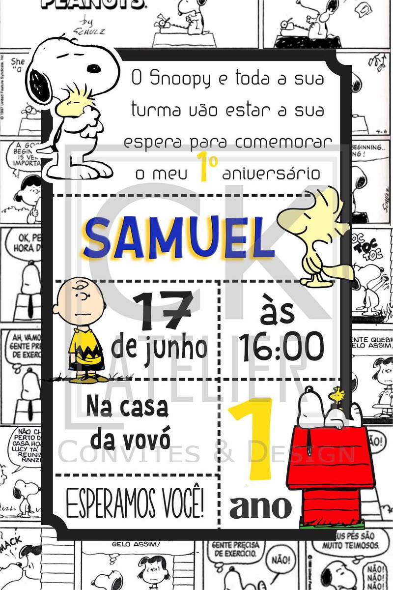 Convite Snoopy