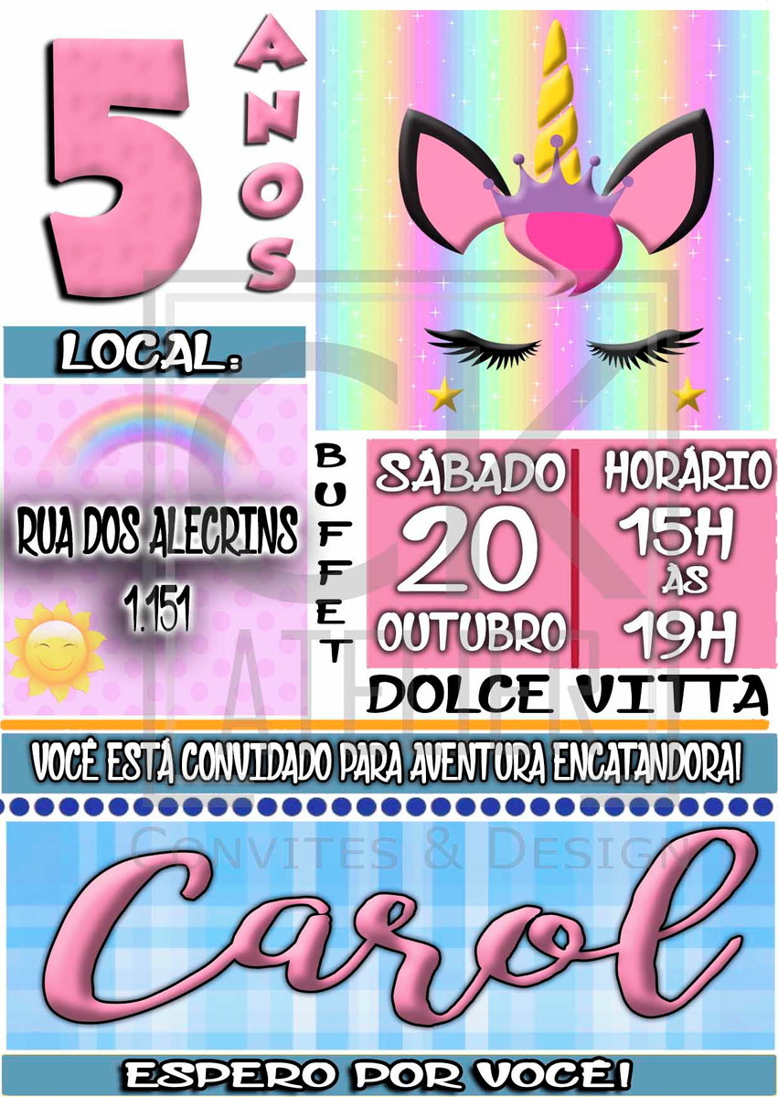 Convite Unicórnio