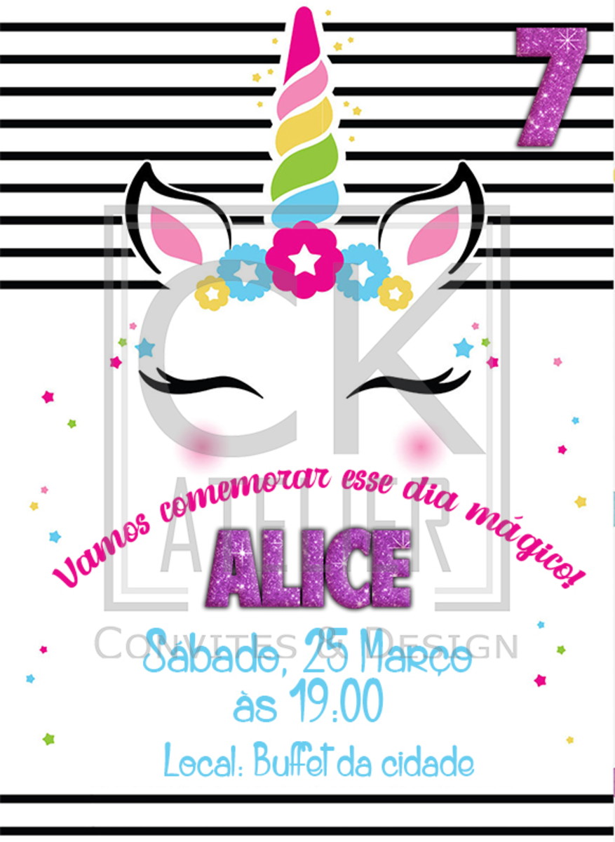 Convite Unicórnio