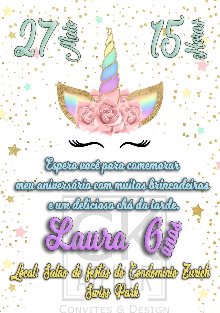 Convite Unicórnio