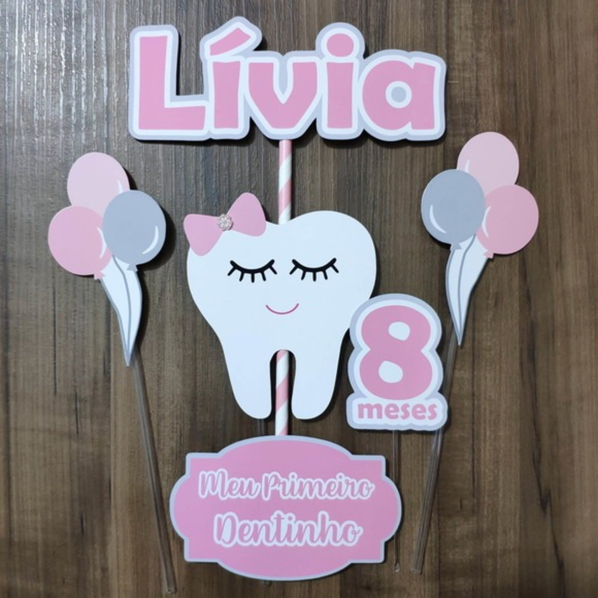 Kit C/ 5: Arquivo Corte Topo De Bolo Meu 1° Dentinho 003