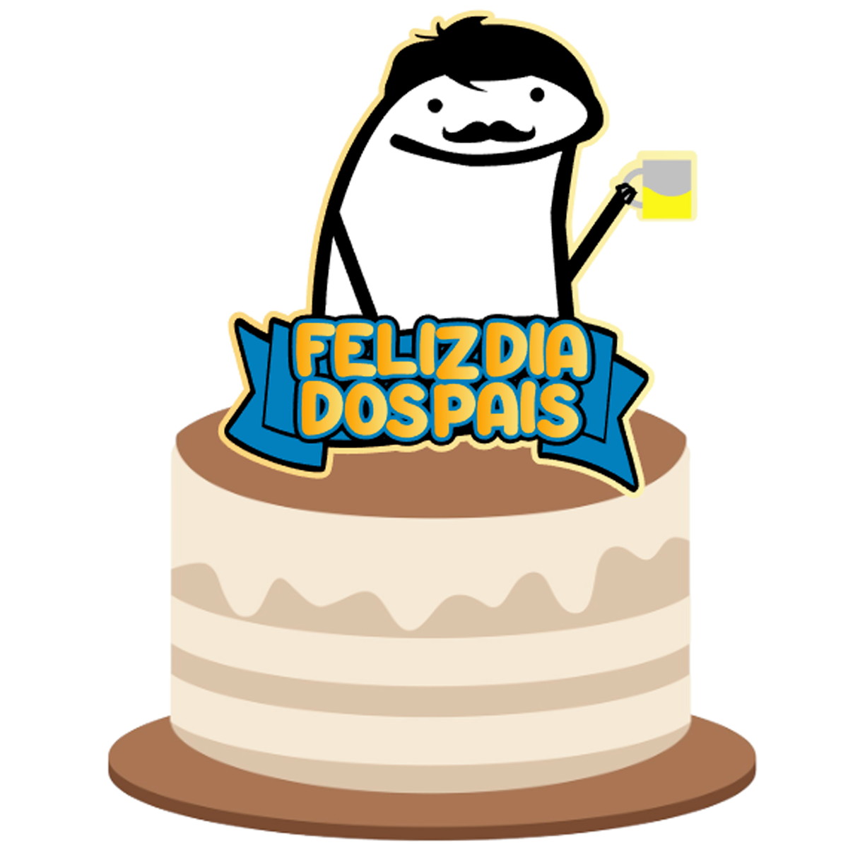 Kit C/ 5: Arquivo Corte Topo Flork Feliz Dia Dos Pais 044