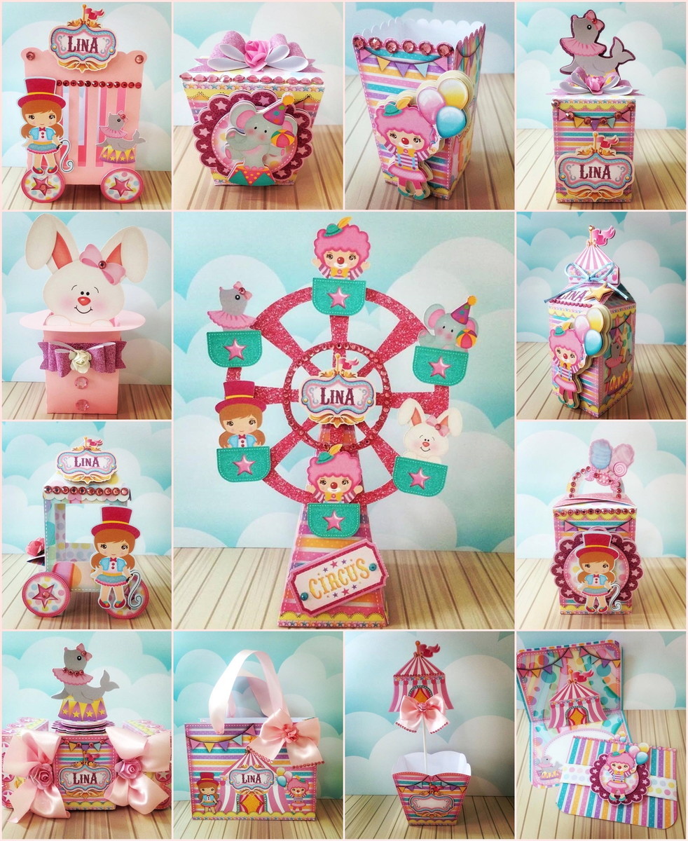 KIT C/ 5 ARQUIVO DE CORTE: CIRCO ROSA #23