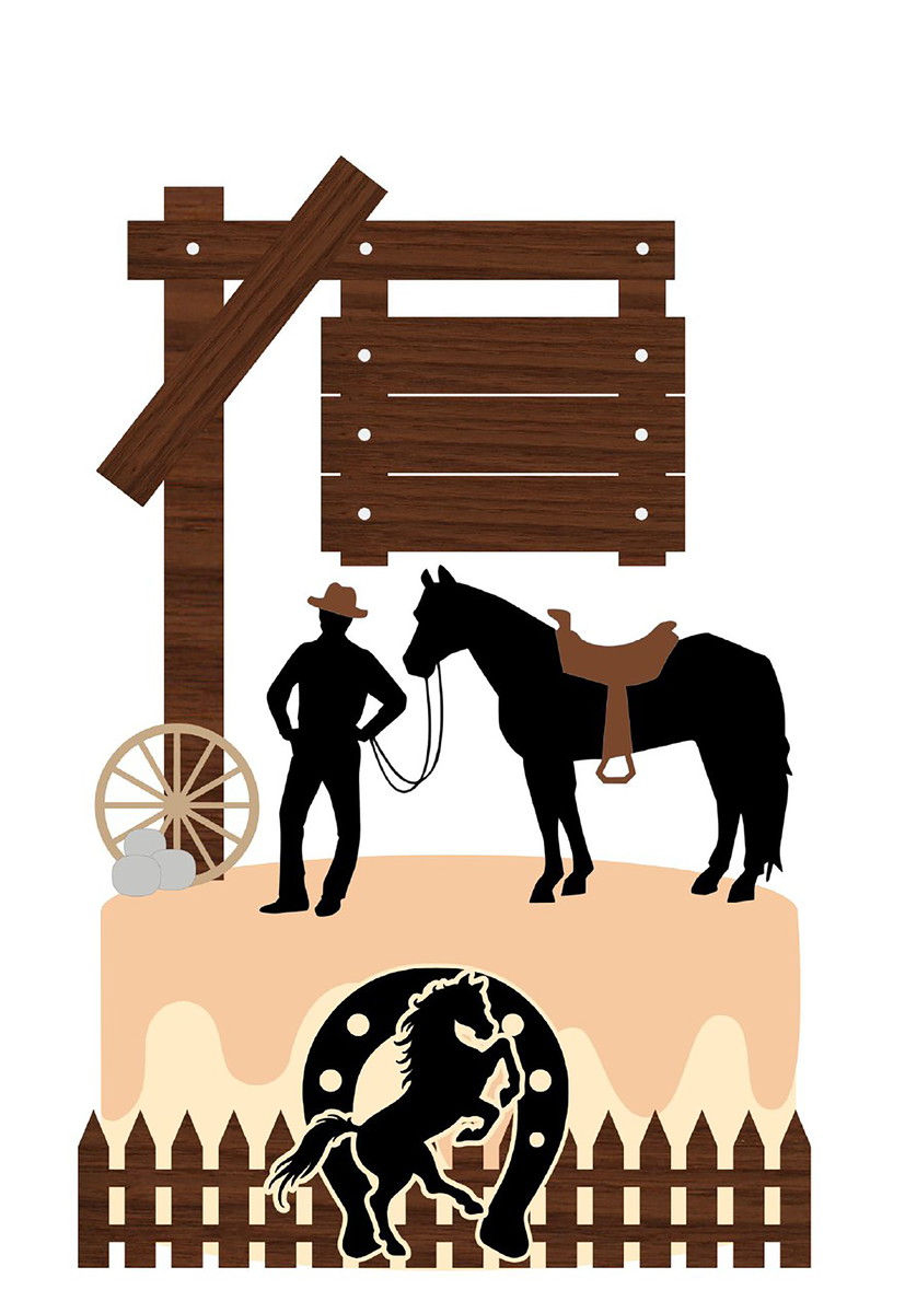 KIT C/ 5 ARQUIVO DE CORTE: TOBO DE BOLO CAVALO 001