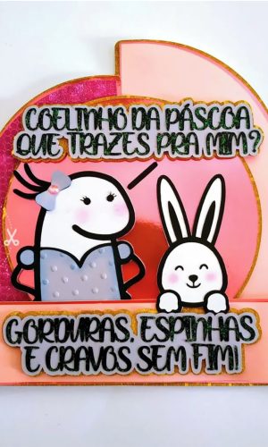 KIT C/ 5 ARQUIVO DE CORTE: TOPO COELHINHA FLORK PÁSCOA 068
