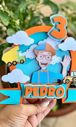 KIT C/ 5 ARQUIVO DE CORTE: TOPO DE BOLO BLIPPI 001