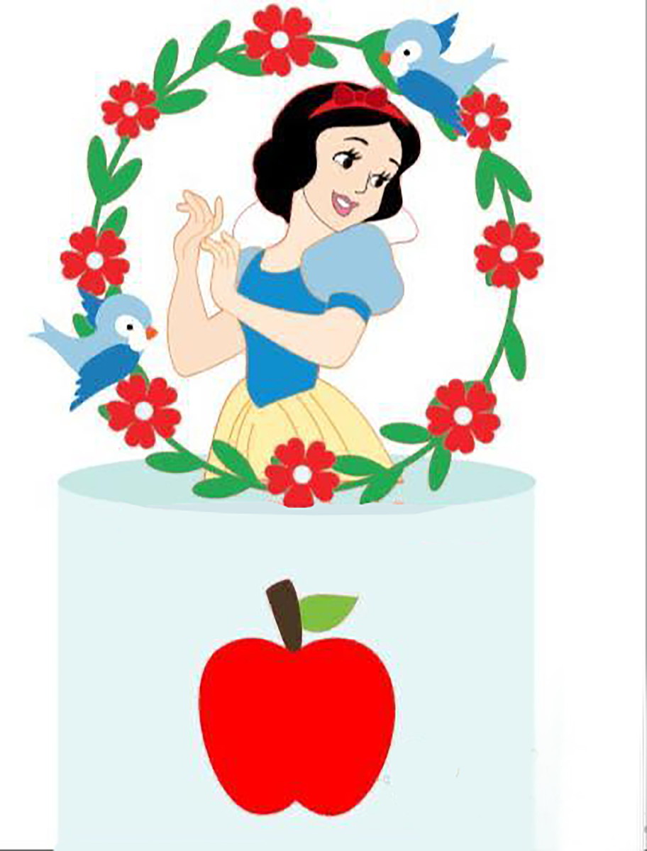 KIT C/ 5 ARQUIVO DE CORTE: TOPO DE BOLO BRANCA DE NEVE 006