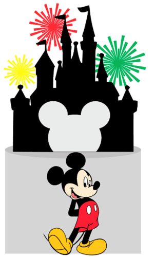 Kit C/ 5 Arquivo De Corte: Topo De Bolo Castelo Mickey 005