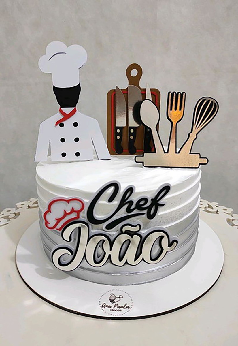 Arquivo de Corte: Topo de Bolo Chef de Cozinha 001