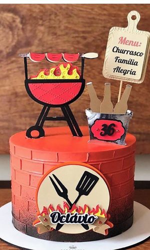 Kit c/ 5 Arquivo de Corte: Topo de Bolo Churrasco 001