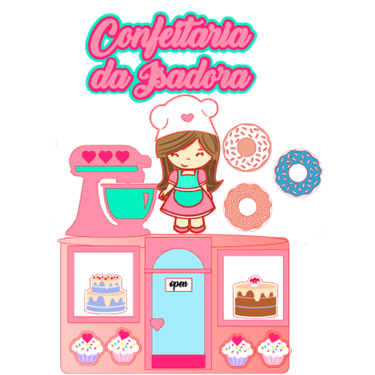 KIT C/ 5 ARQUIVO DE CORTE: TOPO DE BOLO CONFEITEIRA 003 - Imagem 2