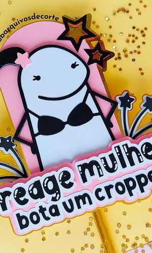 KIT C/ 5 ARQUIVO DE CORTE: TOPO DE BOLO FLORK BENTO CAKE 017