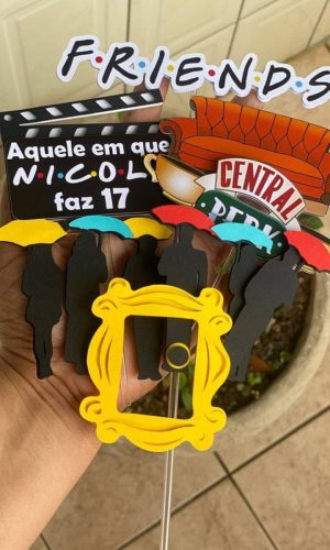 KIT C/ 5 ARQUIVO DE CORTE: TOPO DE BOLO FRIENDS 001