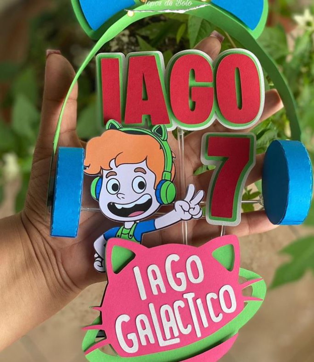 Arquivo de Corte: Topo de Bolo Gato Galactico 001