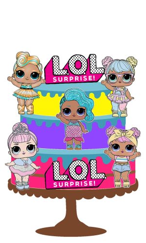 KIT C/ 5 ARQUIVO DE CORTE: TOPO DE BOLO LOL SURPRISE 004