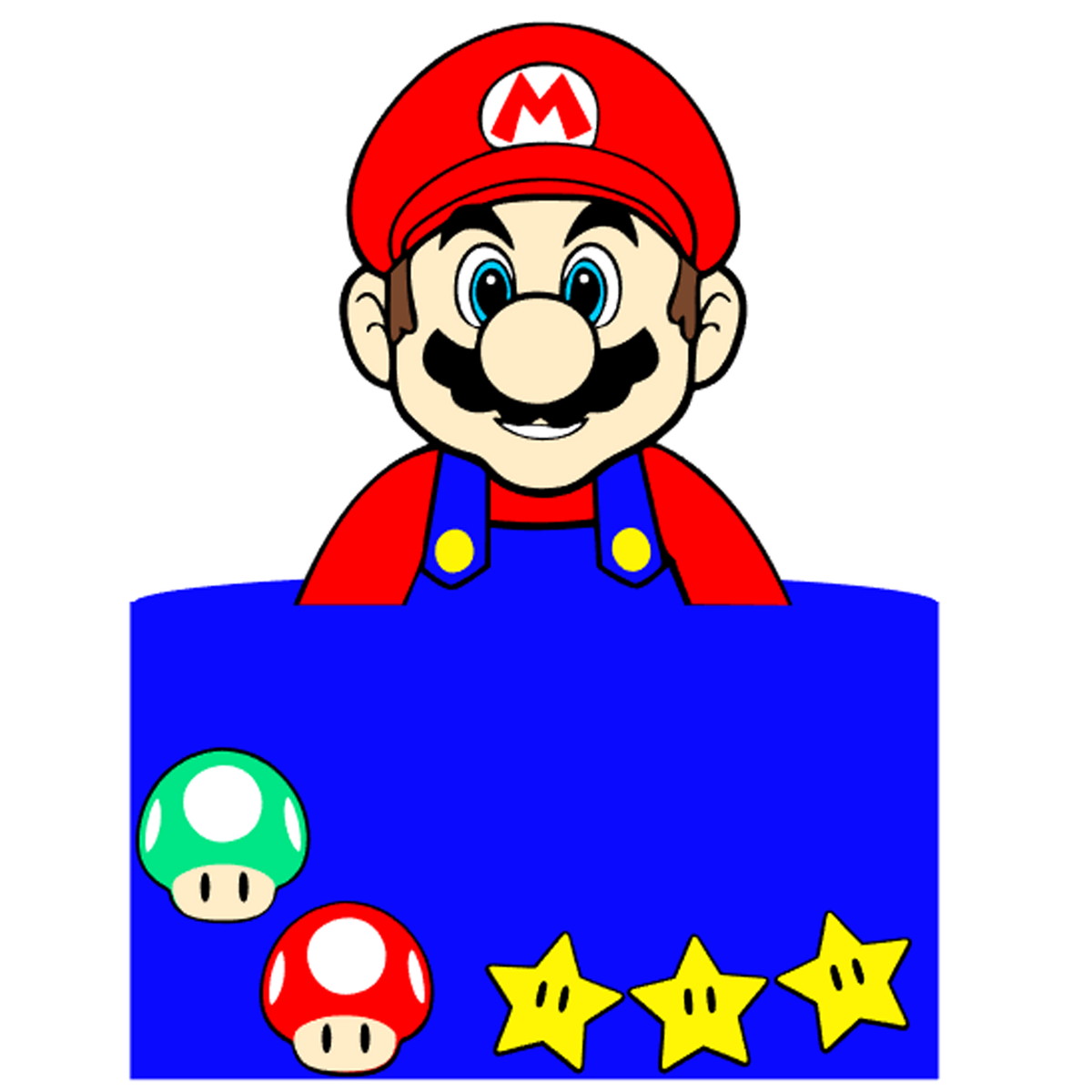 Kit C/ 5 Arquivo De Corte: Topo De Bolo Mario Bros 001