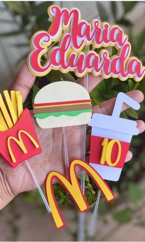 KIT C/ 5 ARQUIVO DE CORTE: TOPO DE BOLO MC DONALDS 001