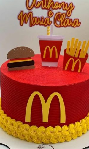 Kit C/ 5 Arquivo De Corte: Topo De Bolo Mc Donalds 002