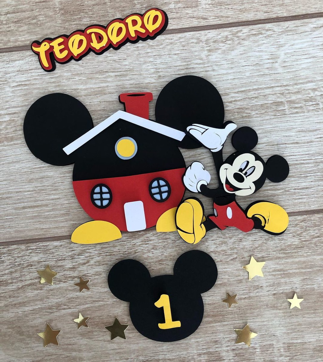 KIT C/ 5 ARQUIVO DE CORTE: TOPO DE BOLO MICKEY 002
