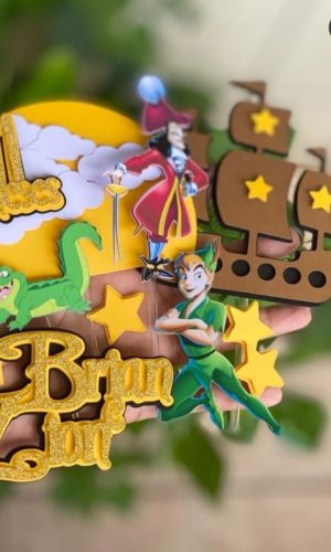 KIT C/ 5 ARQUIVO DE CORTE: TOPO DE BOLO PETER PAN 001