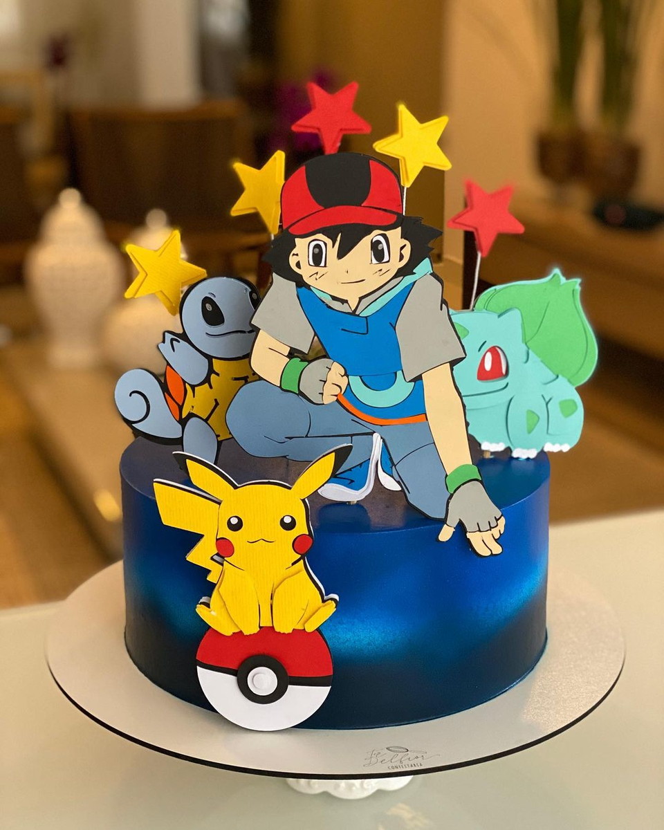 KIT C/ 5 ARQUIVO DE CORTE: TOPO DE BOLO POKÉMOM 001