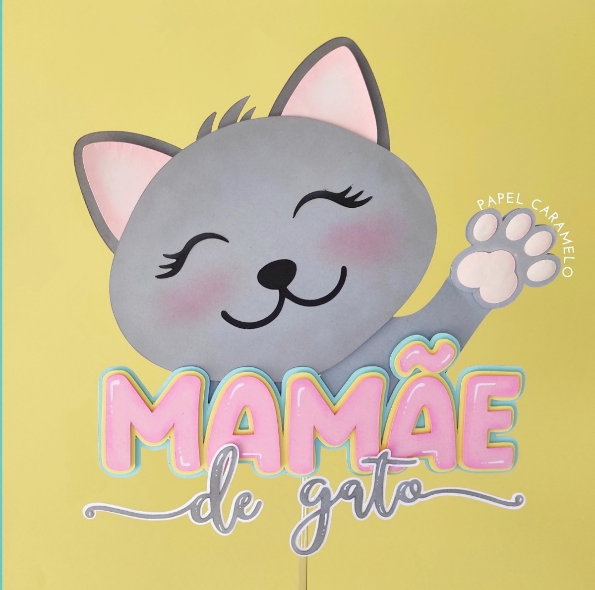 KIT C/ 5 ARQUIVO DE CORTE: TOPO DIA DAS MÃES MÃE DE GATO 017