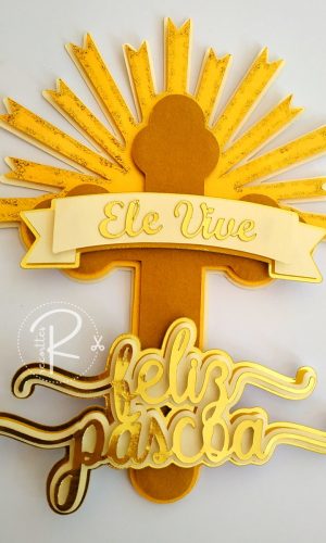 KIT C/ 5 ARQUIVO DE CORTE: TOPO ELE VIVE PÁSCOA 055