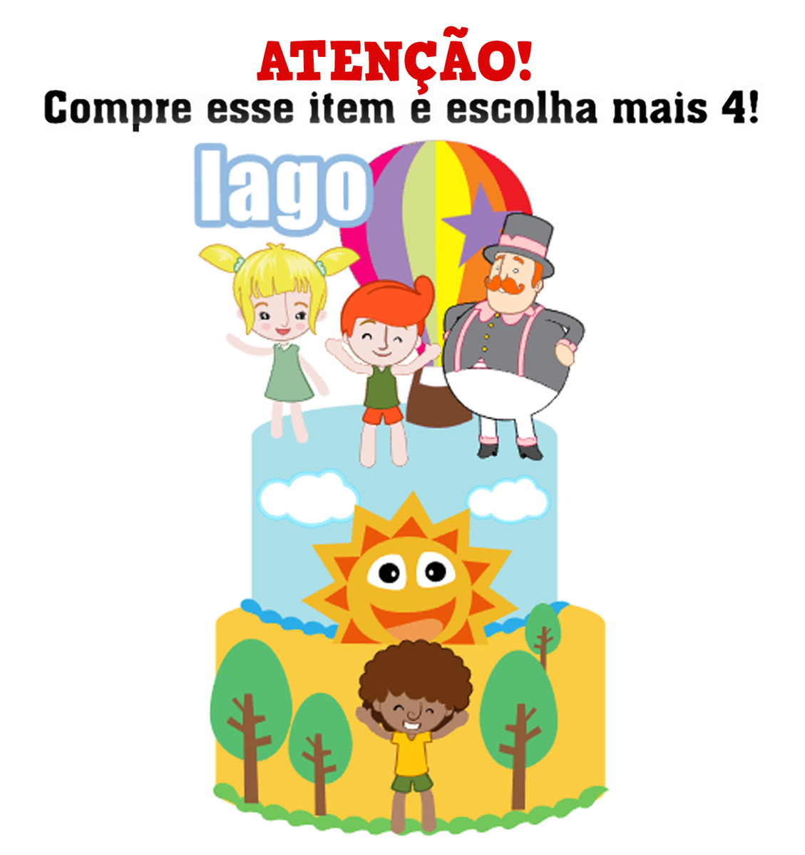 KIT C/ 5 ARQUIVO DE CORTE: TOPO DE BOLO MUNDO BITA 001 - Imagem 2