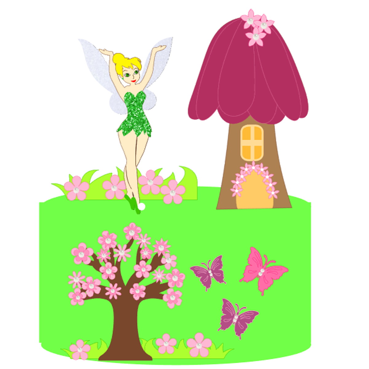 Kit C/ 5: Arquivo De Corte Topo Tinker Bell 004