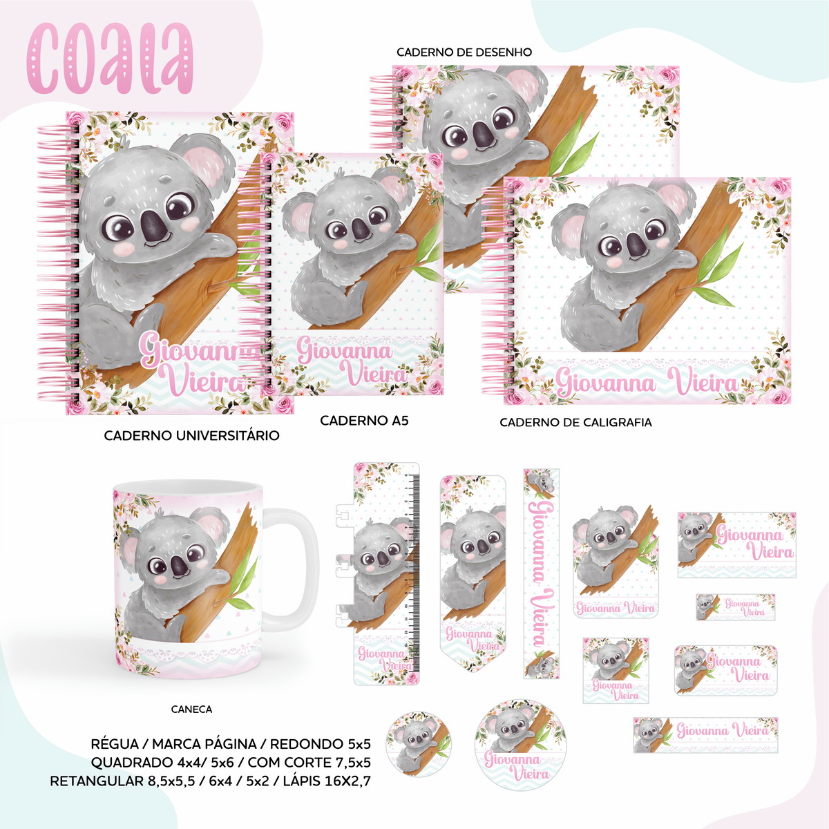 Arquivos: 03 - Kit Escolar Etiquetas Coala
