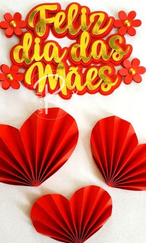 KIT C/ 5 ARQUIVOS DE CORTE: TOPO CORAÇÃO DIA DAS MÃES 026