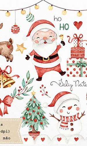Kit Digital Natal Aquarelado #1