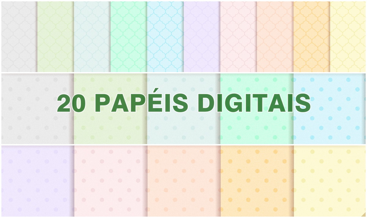 Kit Papeis Digitais Cores Claras