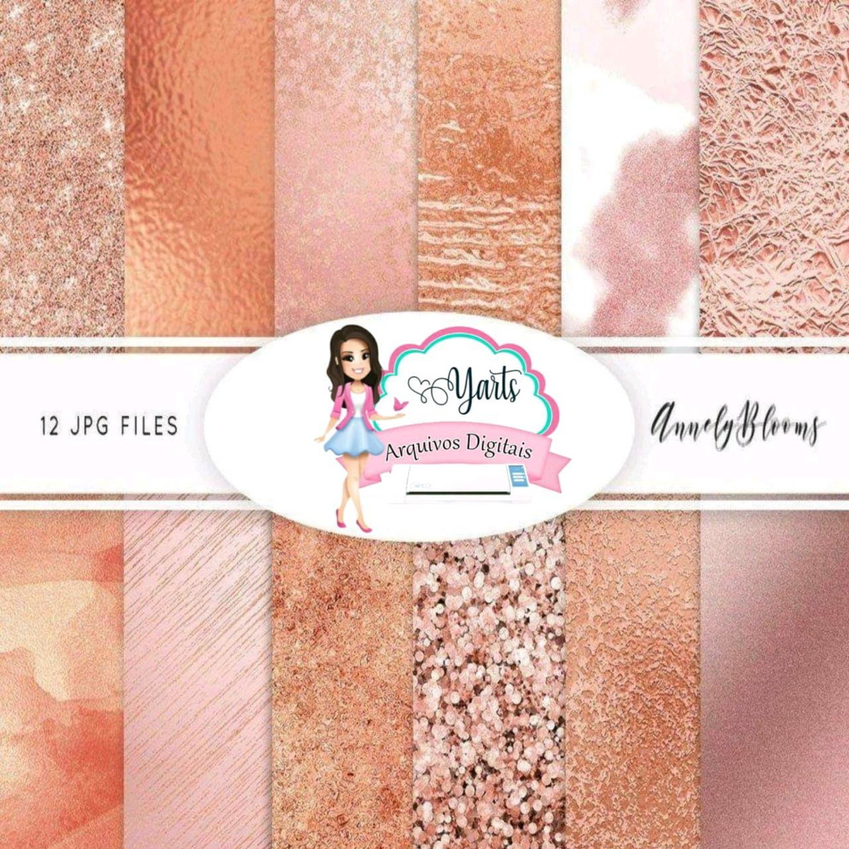 Kit Papel Digital Rose Gold (#290)
