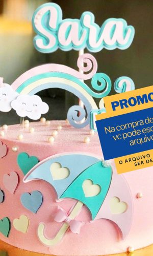 Studio/pdf Arquivo de Corte Topo de Bolo Chuva de Amor -007