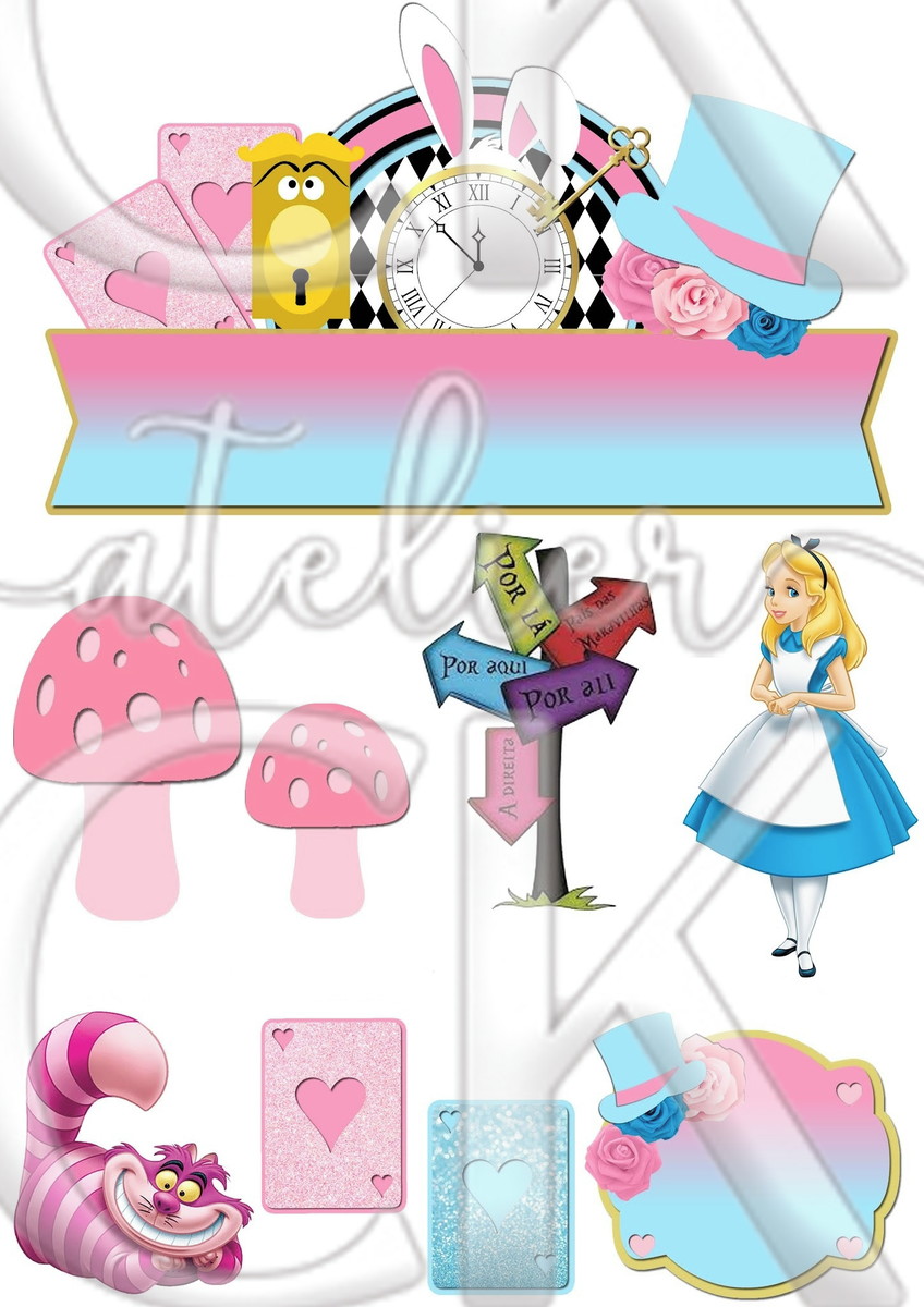 Topo de Bolo Alice