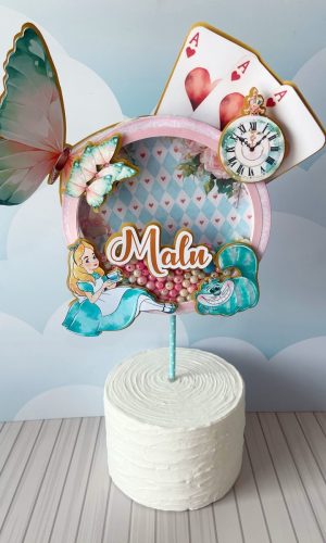 Topo de Bolo Alice no País das Maravilhas