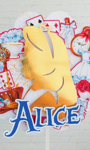 Topo de Bolo Alice no País das Maravilhas